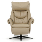 Relaxační křeslo, elektrické zabudované ovládání, krémová, kůže,TV-B3980 CRM3