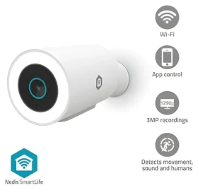 Nedis WIFICO15CWT bílá / Chytrá venkovní kamera / Wi-Fi / SmartLife / 3MP Full HD 1296p / IP65 / Snímač pohybu (WIFICO15CWT)