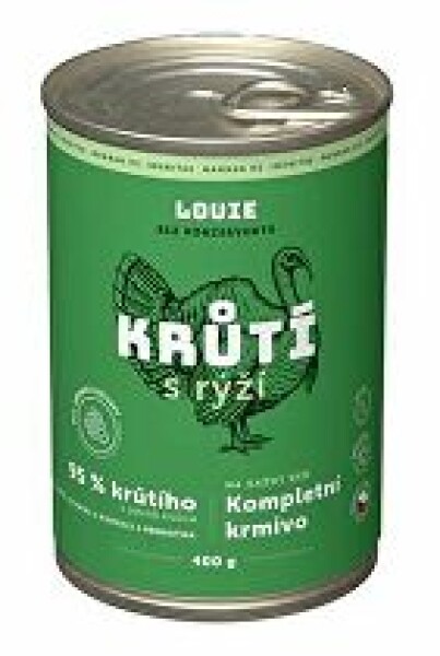 Louie Dog konz. Krůtí s rýží a prebiotiky 400g