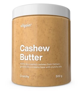 Vilgain 100% Kešu máslo – 3× křupavé kešu oříšky 500 g