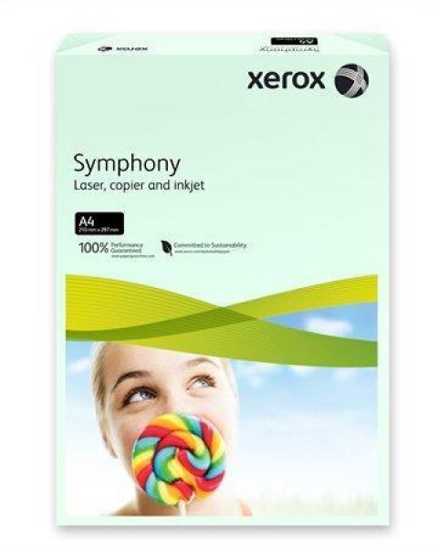 Xerografický papír barevný XEROX Symphony A4, 160g, 250ls - světle zelená