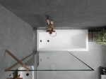 MEXEN/S - Next vanová zástěna FIX 70 x 150, černá dekor, růžové zlato 895-070-000-00-70-60