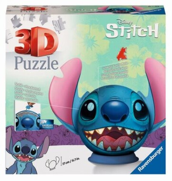 RAVENSBURGER 3D Puzzleball Stitch s ušima 77 ks