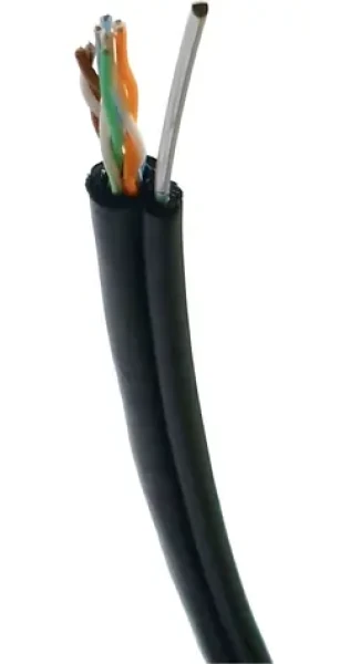 DATACOM UTP Cat5e 50m černá / Síťový kabel / venkovní samonosný / bez konektorů / 24 AWG plná měď (13882)