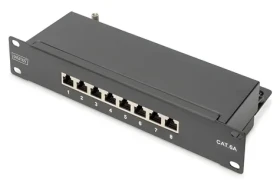 Digitus černá / Patch panel / 10" / CAT6A stíněný / 8 portů / 1U (DN-91608S-EA)