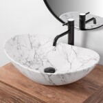 REA - Umyvadlo na desku Royal Statuario Marble Matt REA-U8010