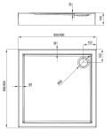 DEANTE - Jasmin bílá - Akrylátová sprchová vanička, čtvercová, 80 cm KGJ_042B