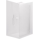 CERANO Sprchová zástěna Walk-in Orbis Round - Pravá - 8 mm - kulatá vzpěra - bílá matná, mléčné sklo - 110x200 cm