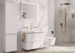 HANSGROHE - Tecturis E Umyvadlová baterie s výpustí, 2-otvorová instalace, CoolStart, EcoSmart+, kartáčovaný bronz 73053140