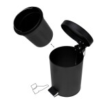 Erga Labi, kulatý odpadkový koš 3l na postavení, Soft-Close zavírání, černá matná, ERG-YKA-CH.LABI-SC-BLK