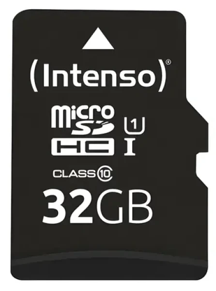 Intenso microSDHC 32GB / Paměťová karta / UHS-I (U1) / Class 10 / 90 MB/s / vč. SD adaptéru (3423480)