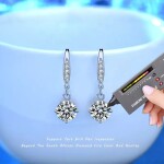 Royal Fashion stříbrné náušnice HA-XEZ009-SILVER-MOISSANITE-ZIRCON