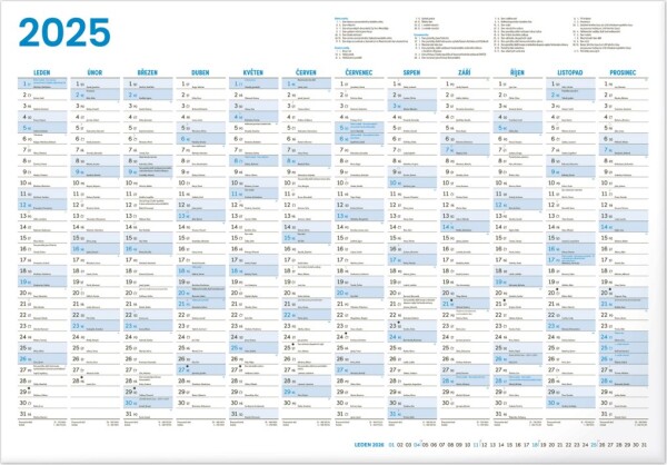 Kalendář 2025 Roční A2, 59,4 42 cm