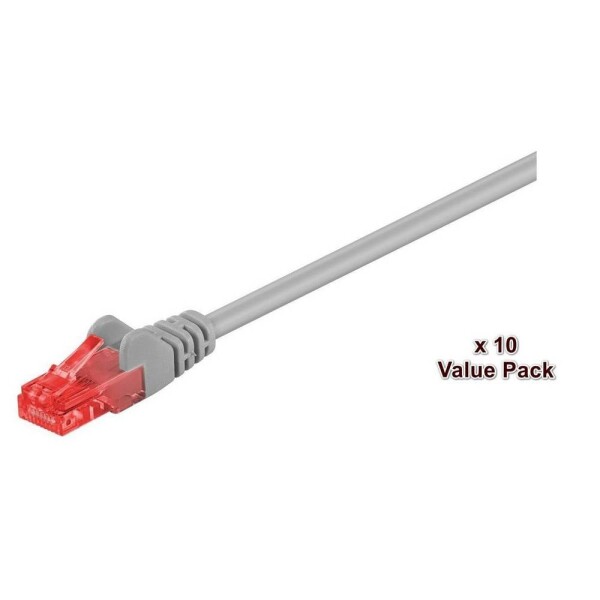 MicroConnect V-UTP601VP RJ45 síťové kabely, propojovací kabely 1 m šedá 10 ks