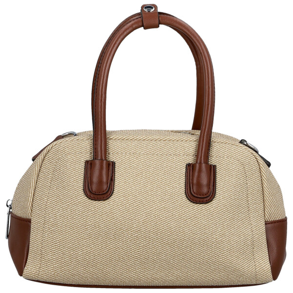 Módní dámská koženková kabelka do ruky Leora, béžová-hnědá