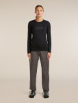 Dámské merino triko dlouhý rukáv ICEBREAKER Wmns Merino 200 Oasis LS Crewe Sunrise Summit, Black velikost: XS