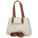 Trendy dámská koženková kabelka na rameno Remiga, krémová