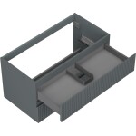 MEXEN/S - Rivel koupelnová skříňka pod umyvadlo 90, 2 zásuvky, reliéf , grafit mat 91A20-09047-2-BFF66