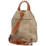 Módní dámský koženkový batůžek Lam Lady, béžový