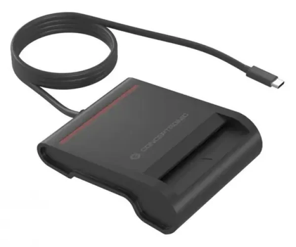 Conceptronic USB-C čtečka čipových karet černá / Čtečka čipových karet / USB-C / 0,9 m (SCR01BC)
