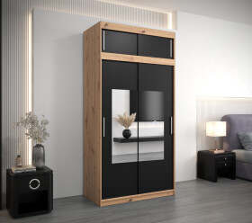 Šatní skříň Abi To s nástavcem Barva korpusu: Dub Sonoma, Rozměry: 120 cm, Dveře: Dub sonoma
