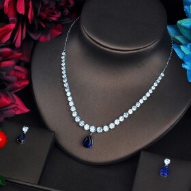 Souprava šperků Swarovski Elements Patricia, Modrá 41 cm + 5 cm (prodloužení)