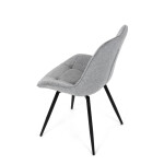 Židle jídelní, šedá látka, černý kov, otočný mechanismus 90°/90° (L/P) - funkce reset