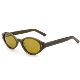 VeyRey Dámské cat-eye acetátové polarizační sluneční brýle Aest hnědá obruba žlutá skla (8596545422985)
