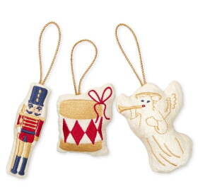 Cam Cam ApS Vyšívaná vánoční ozdoba Nutcracker –⁠⁠⁠⁠⁠⁠ set 3 ks, multi barva, textil