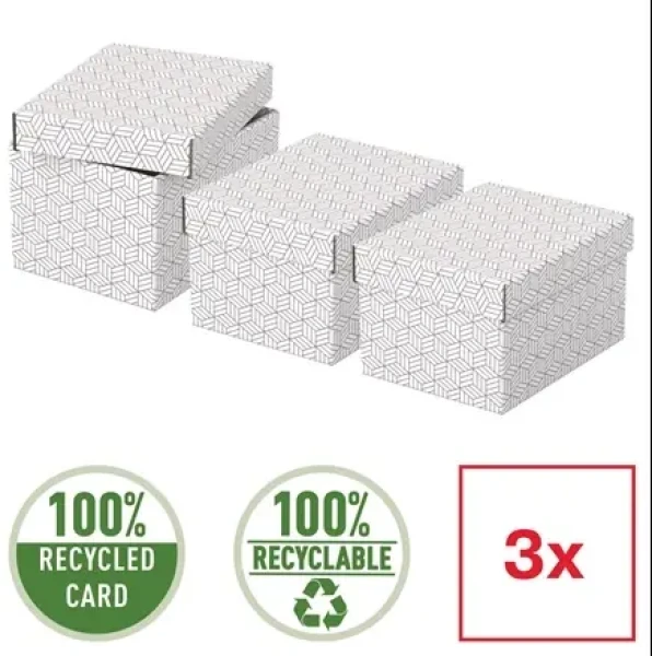 Esselte Home S bílá / Úložný box / sada 3 ks / lepenka (628280)
