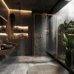 REA/S - Sprchový kout SOLAR - zlatý Brush 90x90 Se sprchovou vaničkou Savoy black KPL-96019