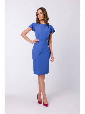 Pouzdrové šaty s páskem S336 modré - Stylove L