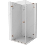 MEXEN/S - Lunar-B L sprchový kout dveře křídlové levá 80 x 80, transparent, růžové zlato 832L-080-080-60-00-L