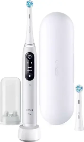 Oral-B iO Series 6 White Alabaster / Elektrický zubní kartáček / magnetické iO / 5 režimů / AI / OLED (445234)