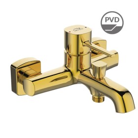Laveo - Pola - nástěnná vanová baterie bez příslušenství, zlato BAP_G10B