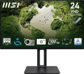 23.8" MSI PRO MP245PG černá / FHD / IPS / 16:9 / 4ms / 1300:1 / 300cd-m2 / HDMI+DP+VGA / VESA (9S6-3PC19M-005)