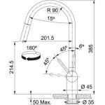 FRANKE - Leda Neo Dřezová baterie FC 0047 s výsuvnou koncovkou, nerez 115.0590.047