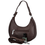 Trendy dámská koženková kabelka na rameno Tricia, tmavě hnědá