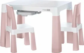FreeON Plastový stolek s židlemi Neo bílá/růžová / od 3 do 9 let (149507)