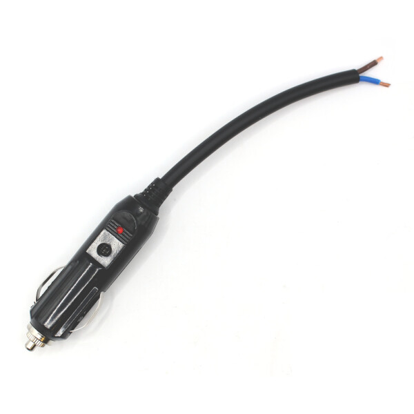 Automobilová 12V zástrčka na kabel - 20A, pojistka, kontrolka