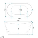 REA - Volně stojící vana FERRANO 180 cm REA-W0960