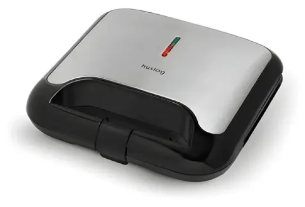 Huslog HUS1075 stříbrná / Sendvičovač / 750 W / 2 sendviče / grilovací desky / cool-touch madlo (OWN000153)