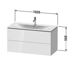 DURAVIT - L-Cube Umyvadlová skříňka 55x102x48 cm, 2 zásuvky, lesklá bílá LC630802222