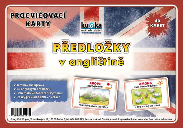 Procvičovací karty - Anglické předložky - Petr Kupka