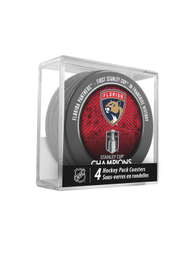 Fanatics Puk Florida Panthers 2024 Stanley Cup Champions Hockey Puck Drink Coasters (4-pack) In Cube