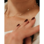 LUNICA Stříbrný perlový náhrdelník GOLD 1009