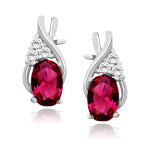 LUNICA Stříbrné náušnice RUBY 0270