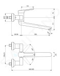 IDEAL STANDARD - Ceraplus II Umyvadlová nástěnná baterie, chrom BC113AA