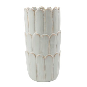 House Doctor Keramická váza Ezra Off White 25 cm, bílá barva, keramika