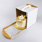 Cake star dortová krabice CINDY pevná bílá dvě okna 33x33x40cm